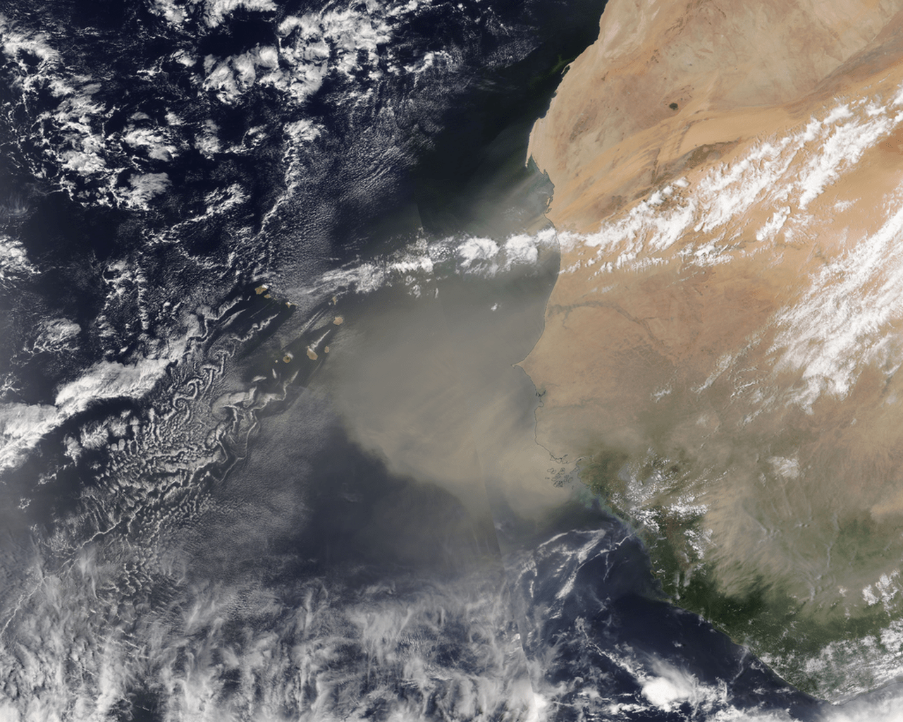 Saharan Dust Blows Off Africa's Coast