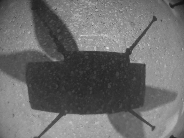 Mars Helicopter Shadow - closer to ground