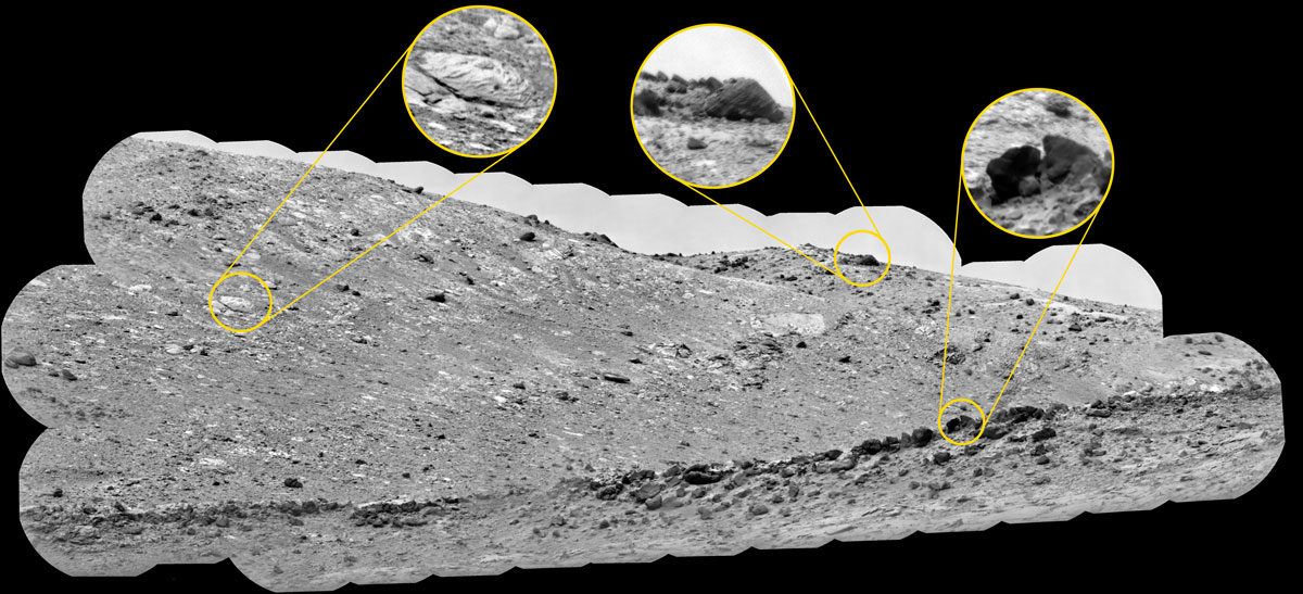 Annotated image of Gediz Vallis Ridge