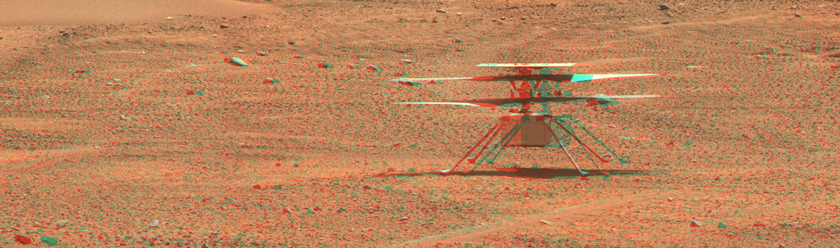 Figure B shows the same image in an anaglyph that can be viewed with red-blue 3D glasses.