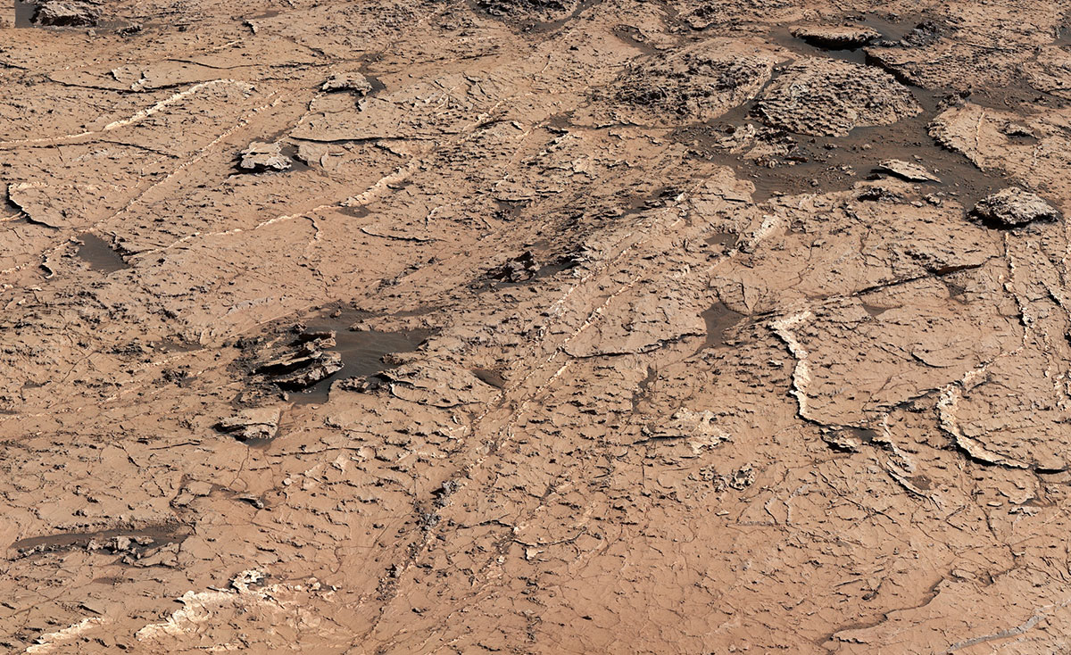Figure A shows a close-up of the mud cracks.