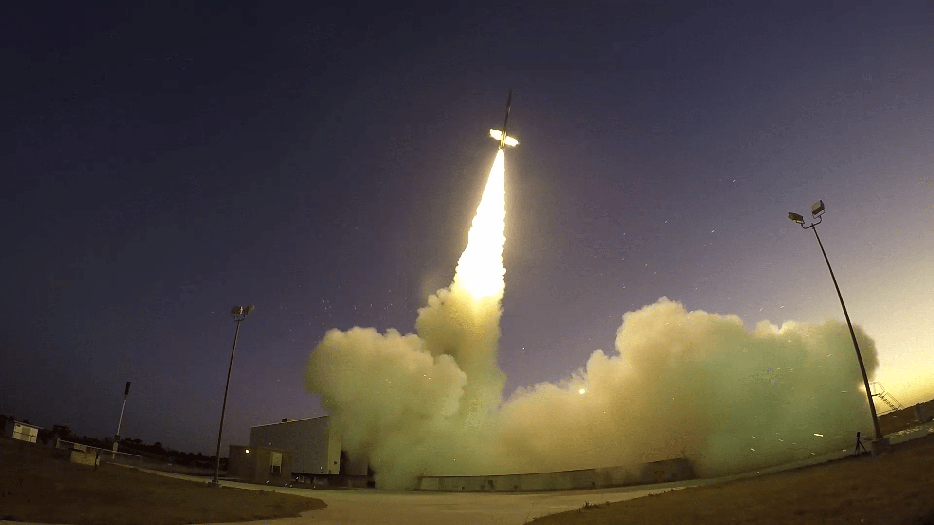 A 58-foot-tall Black Brant IX sounding rocket launches from NASA’s Wallops Flight Facility on Oct. 4. This was the first test of the Mars 2020 mission's parachute-testing series, the Advanced Supersonic Parachute Inflation Research Experiment, or ASPIRE.