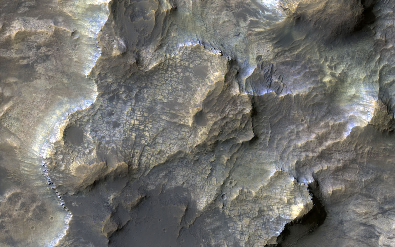 This colorful image acquired on May 21, 2018 by NASA's Mars Reconnaissance Orbiter shows clays within the Eridania basin region. A large lake may have once existed here.