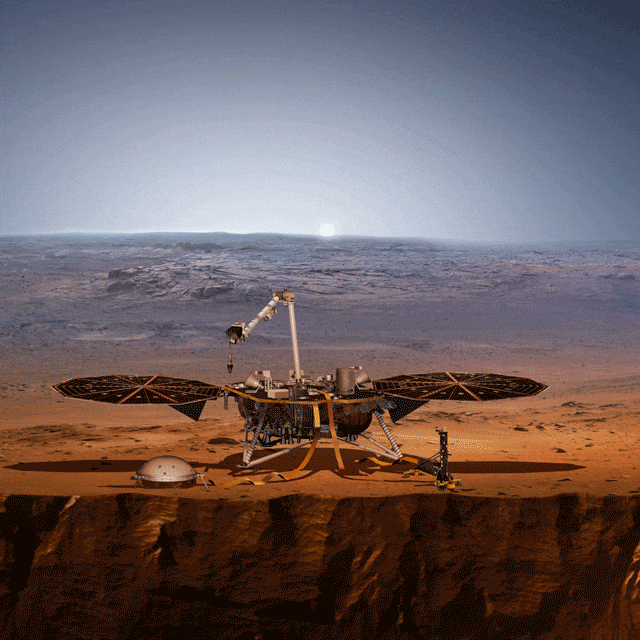 Animated Artist's Concept of InSight Lander on Mars