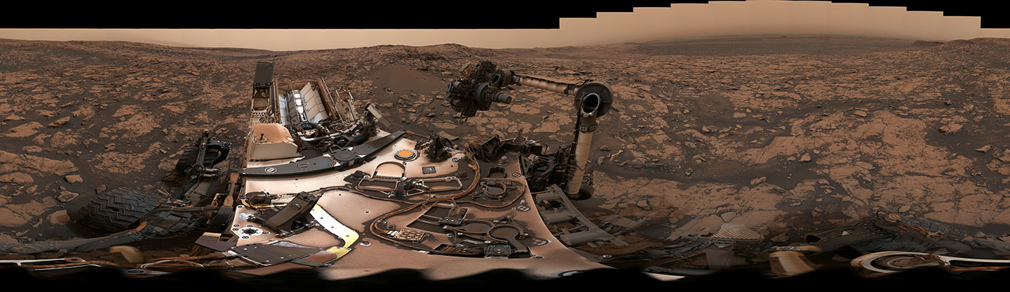 NASA's Curiosity rover surveyed its surroundings on August 9, producing a 360-degree panorama of its current location on Mars' Vera Rubin Ridge.