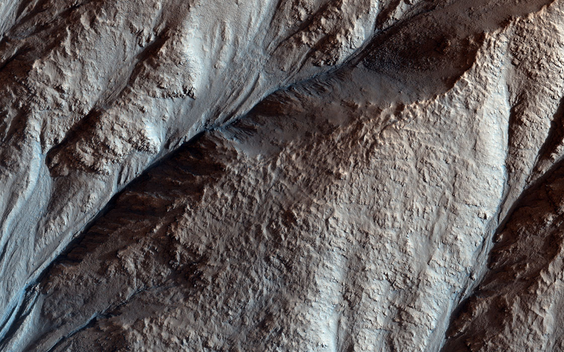 Crater Gullies and Fractures in Acidalia Planitia