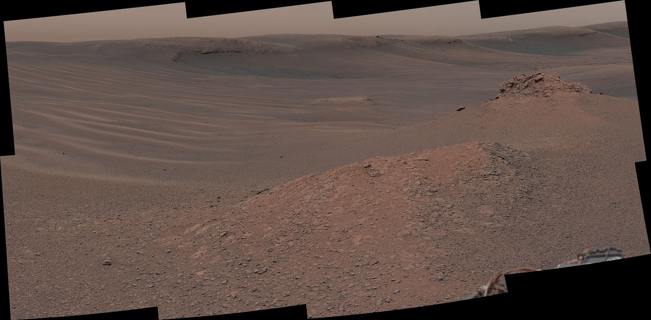 The Mast Camera (Mastcam) on NASA's Curiosity Mars rover captured this mosaic as it explored the clay-bearing unit.