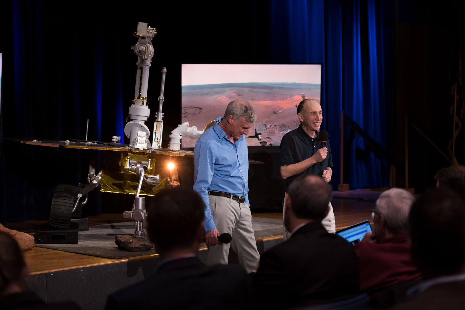 Steve Squyres, principal investigator for NASA’s Mars Exploration Rover mission, and Matt Golombek, the mission’s project scientist, discussed the ground-breaking science returned by the mission’s twin rovers, Spirit and Opportunity, on Feb. 13, 2019.