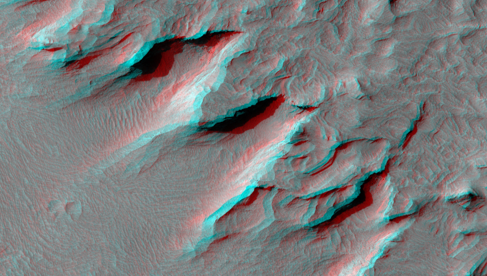 This image shows a portion of the central mound in the impact crater Gale