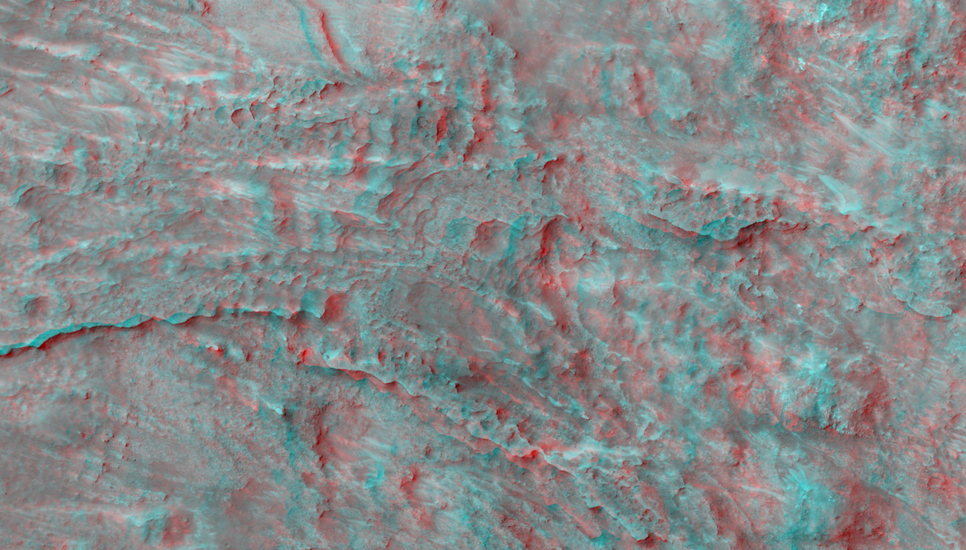This image covers part of the floor of a large ancient impact crater, near the western rim.