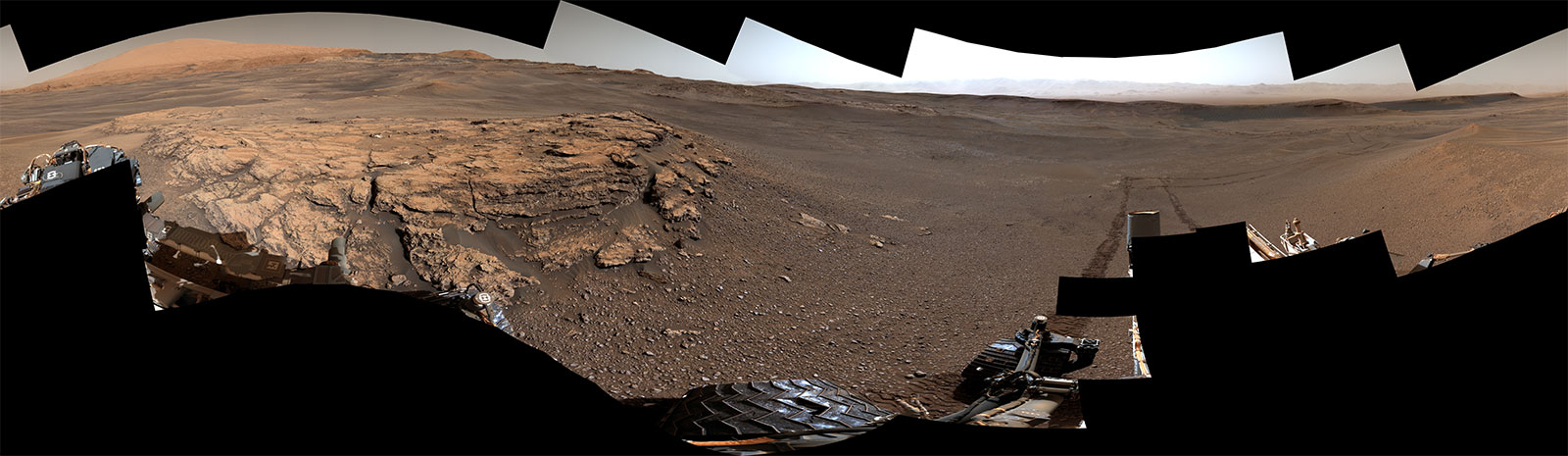 Curiosity captured this 360-degree panorama of a location on Mars called “Teal Ridge” on June 18, 2019. This location is part of a larger region the rover has been exploring called the “clay-bearing unit” on the side of Mount Sharp, which is inside Gale Crater.