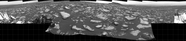 Sol 1587: Left Navigation Camera, Cylindrical Projection - NASA Science