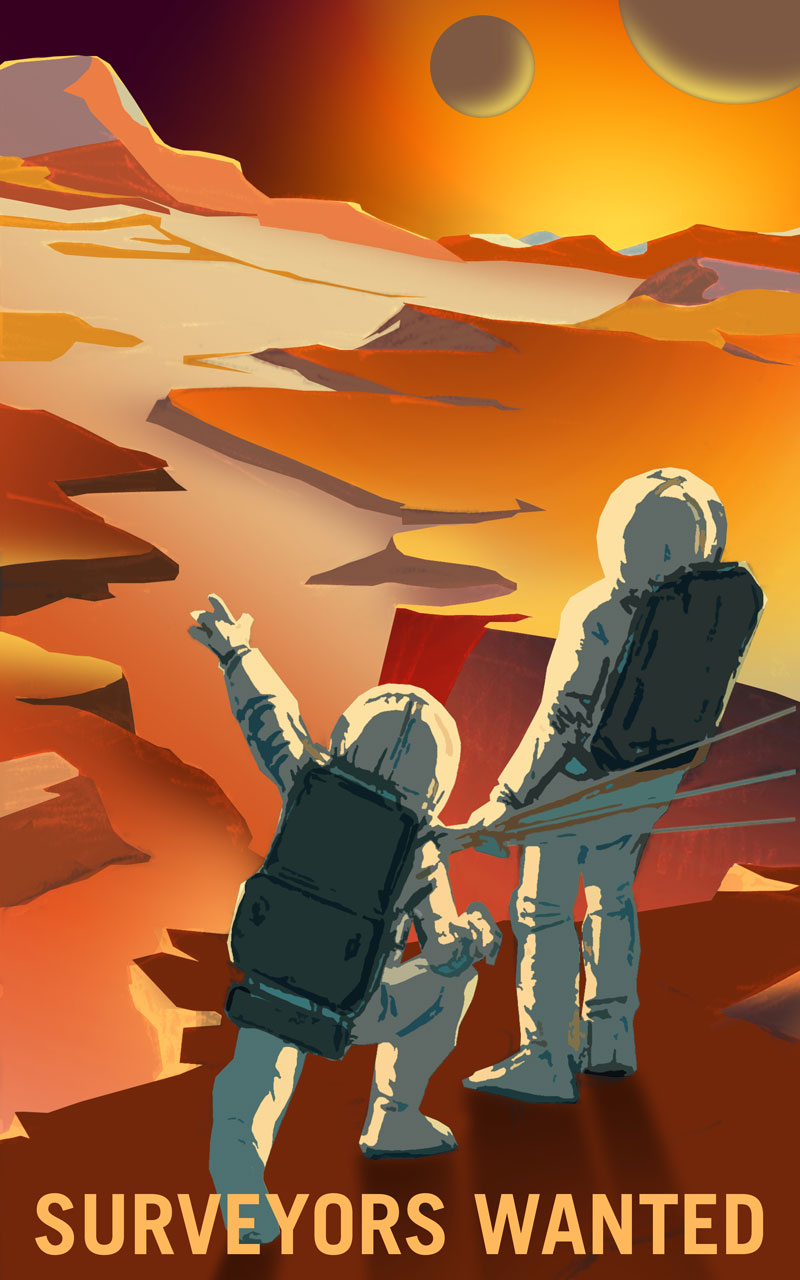 Surveyors Wanted to Explore Mars and its Moons Poster