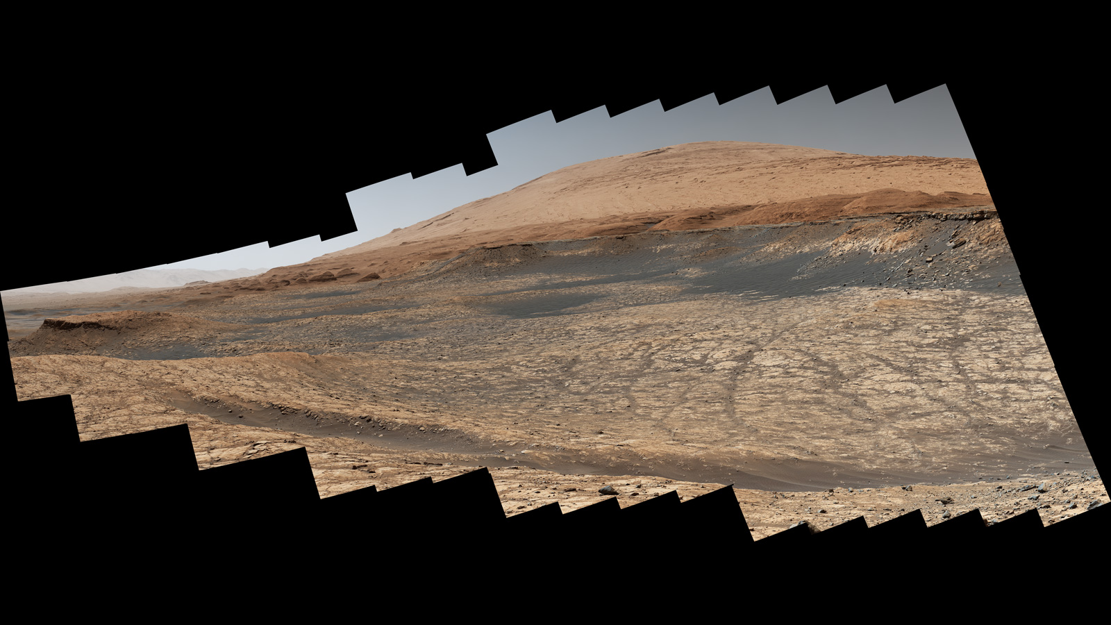 This view captured by NASA's Curiosity Mars rover shows the path it will take in the summer of 2020 as it drives toward the next region it will be investigating, the "sulfate-bearing unit."