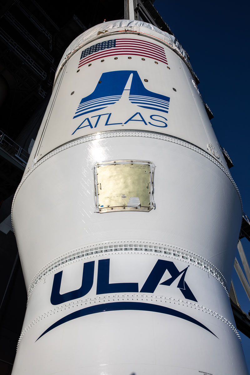 A close-up view of the single-engine Centaur upper stage