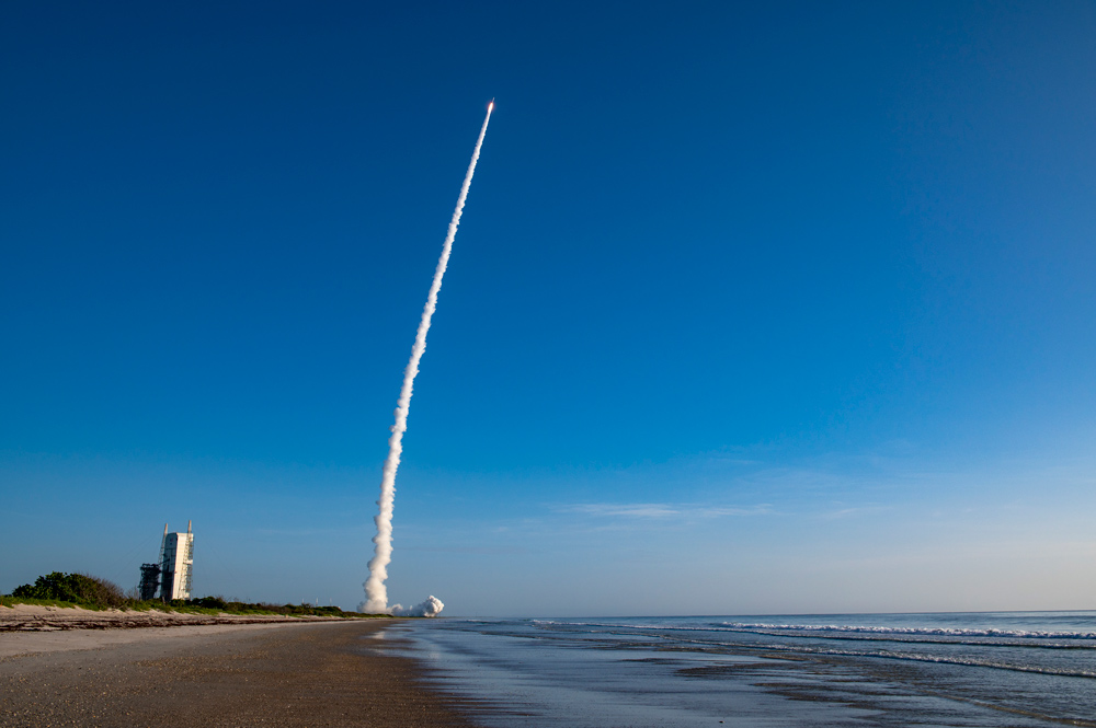 The rocket carrying Mars 2020 on its way to Mars
