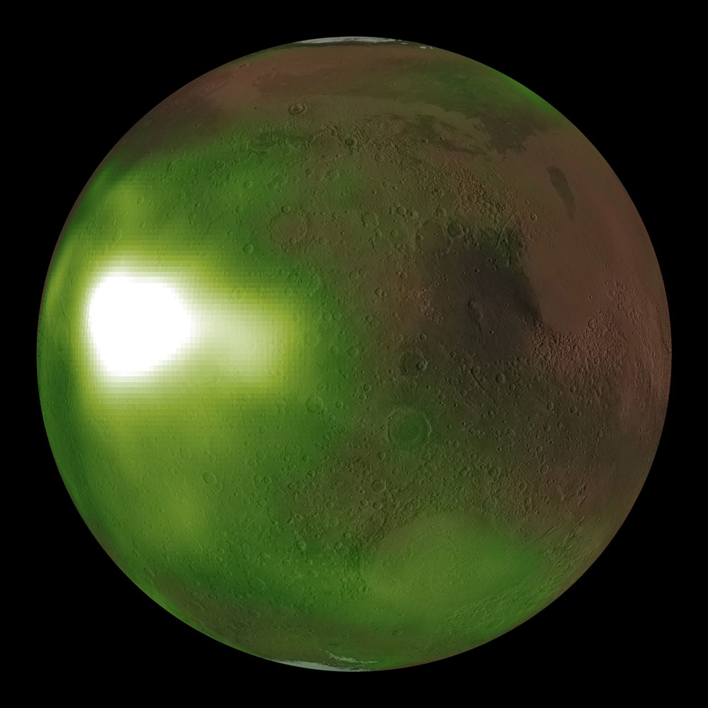 ultraviolet "nightglow" in the Martian atmosphere