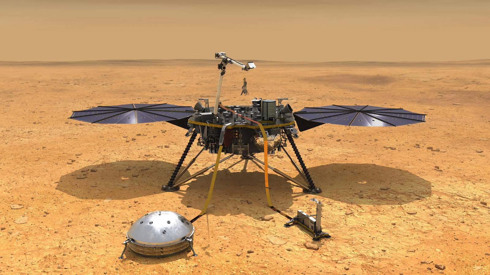illustration of NASA's InSight on Mars