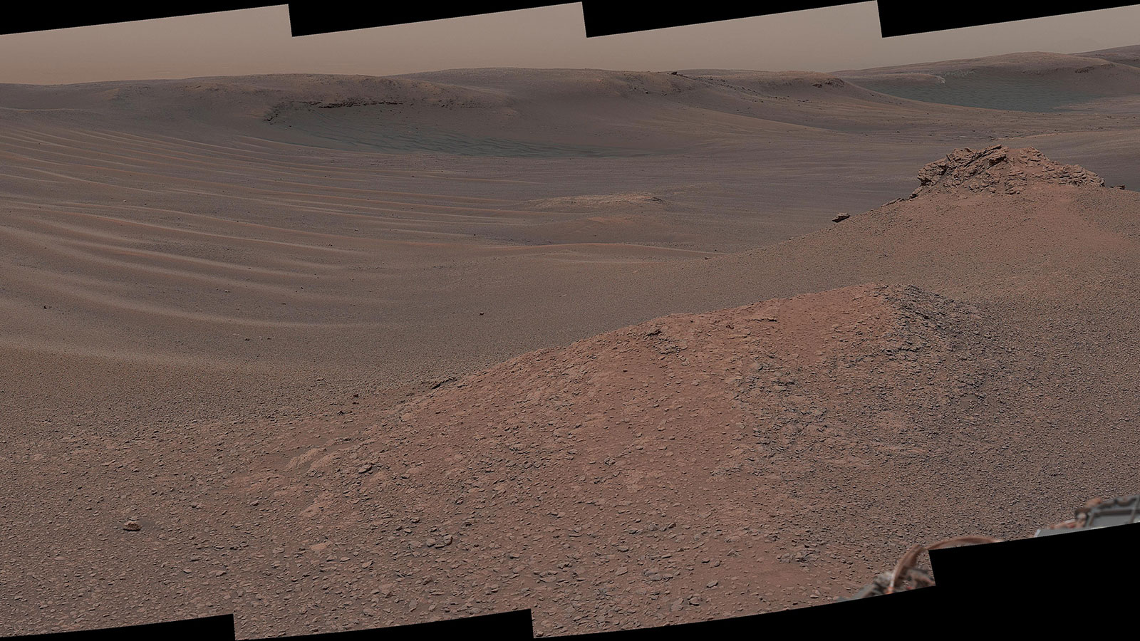 Mosaic captured by The Mast Camera (Mastcam) on NASA's Curiosity Mars rover, exploring the "clay-bearing unit" on Feb. 3, 2019 (Sol 2309).