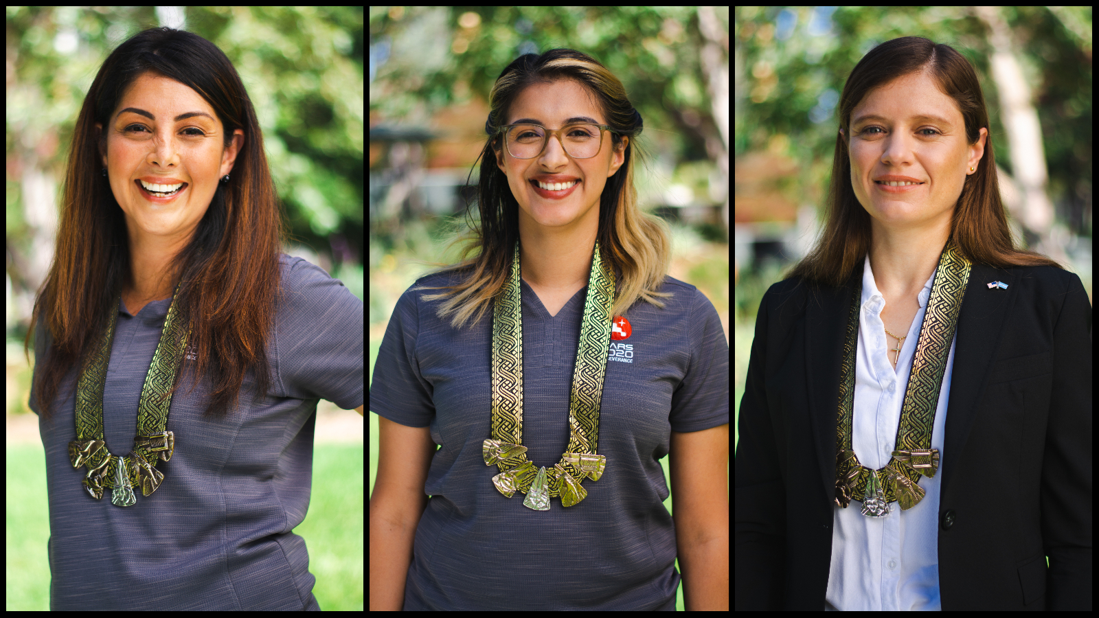 From left to right: Diana Trujillo, Christina Hernandez, and Clara O’Farrell are engineers with NASA’s Mars Perseverance rover team.