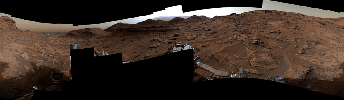 NASA’s Curiosity Mars rover captured this 360-degree panorama near a location nicknamed “Sierra Maigualida” on May 22, 2022, the 3,481st Martian day, or sol, of the mission. The panorama is made up of 133 individual images captured by Curiosity’s Mast Camera, or Mastcam.