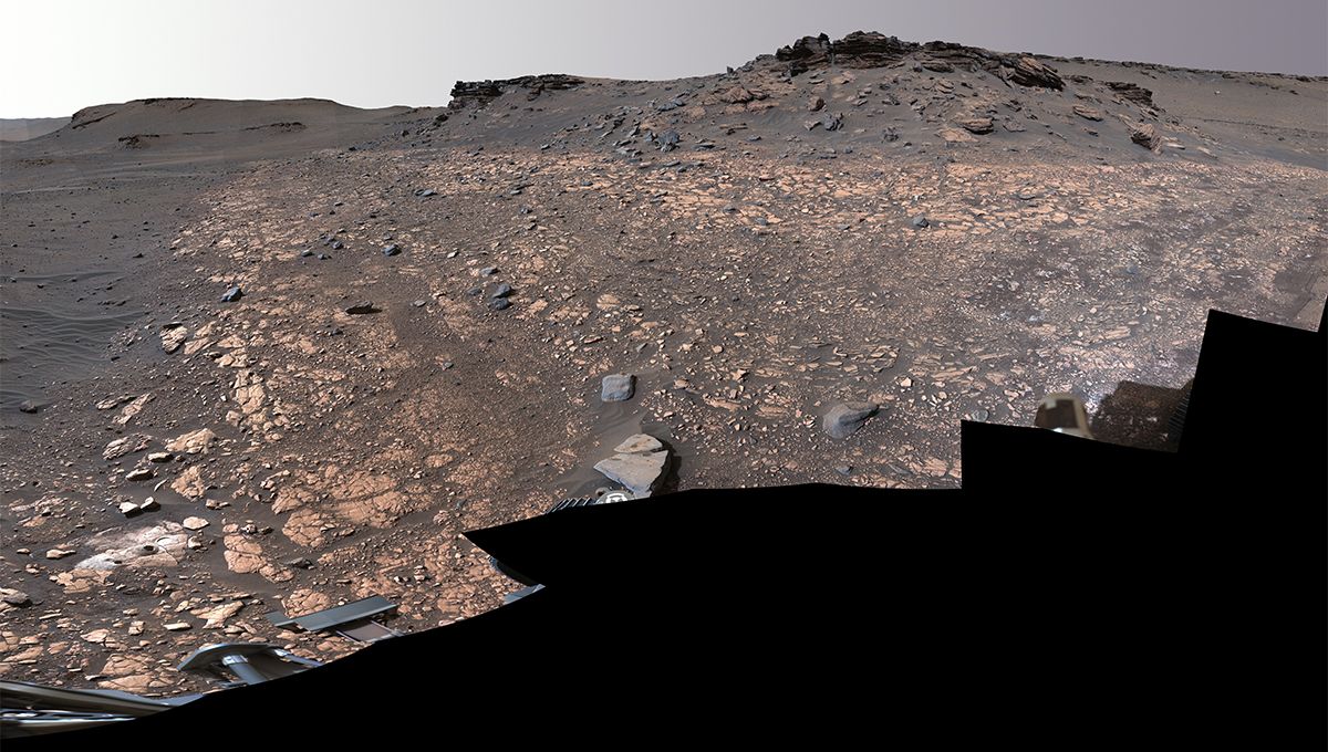 NASA’s Perseverance rover collected rock samples for possible return to Earth in the future from two locations seen in this image of Mars’ Jezero Crater: “Wildcat Ridge” (lower left) and “Skinner Ridge” (upper right).