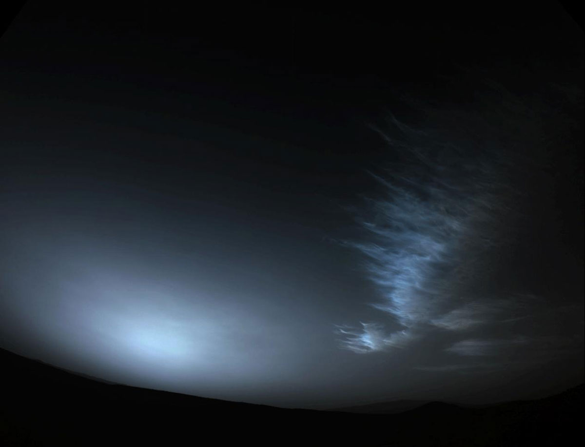 NASA's Perseverance Mars rover used one of its navigation cameras to take a series of images of drifting clouds just before sunrise on March 18, 2023, the 738th Martian day, or sol, of the mission.