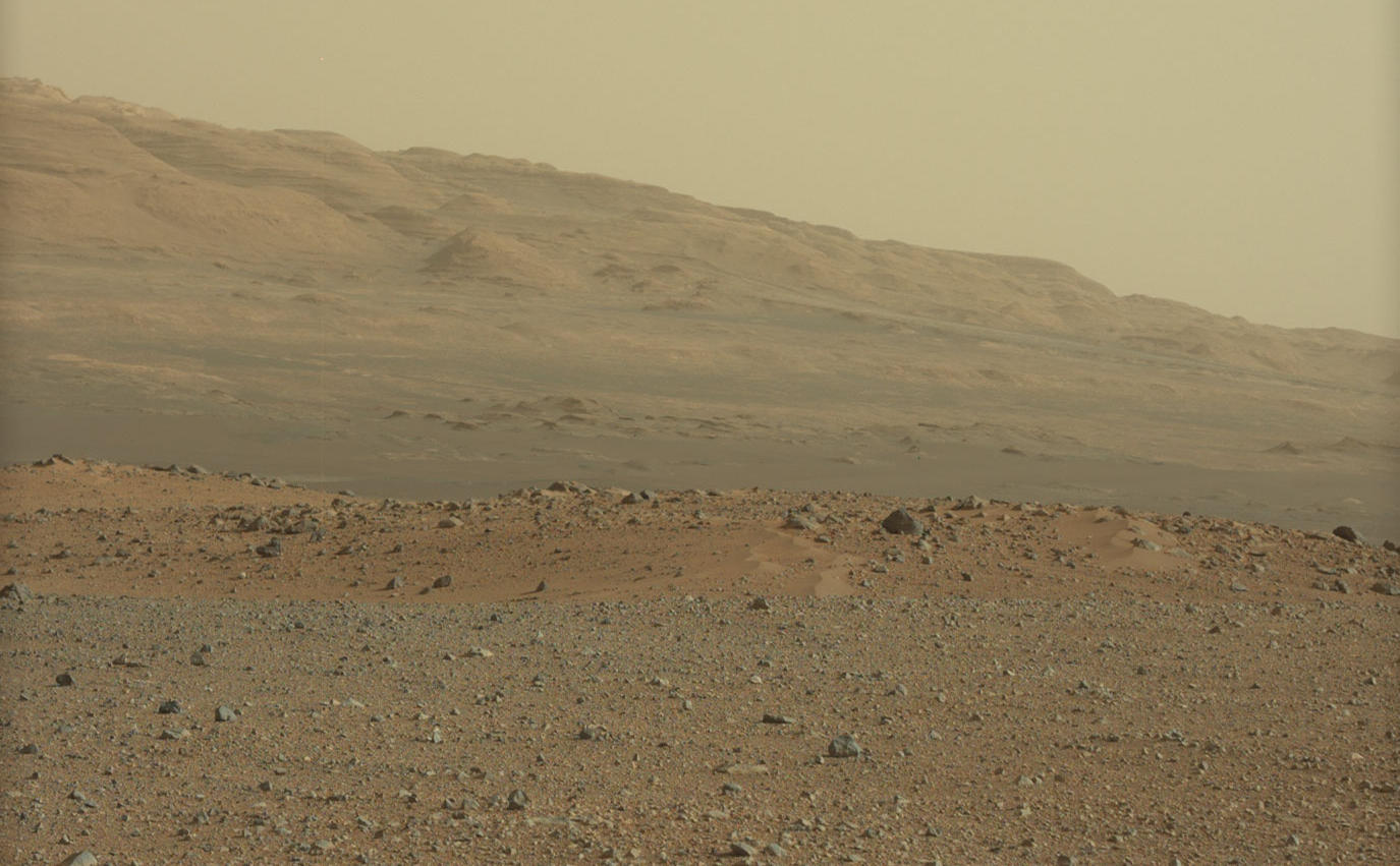 This image is from a series of test images to calibrate the 34-millimeter Mast Camera on NASA's Curiosity rover. It was taken on Aug. 23, 2012 and looks south-southwest from the rover's landing site.