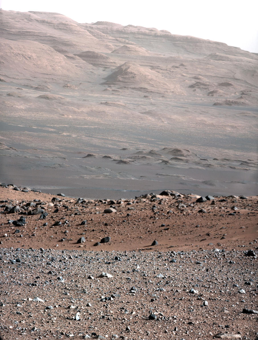 This image is from a test series used to characterize the 100-millimeter Mast Camera on NASA's Curiosity rover. It was taken on Aug. 23, 2012, and looks south-southwest from the rover's landing site.