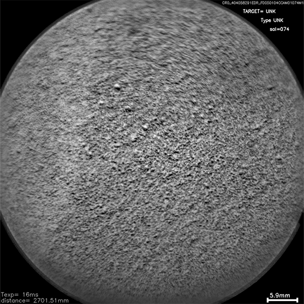 The Chemistry and Camera (ChemCam) instrument on NASA's Mars rover Curiosity used its laser and spectrometers to examine what chemical elements are in a drift of Martian sand during the mission's 74th Martian day, or sol (Oct. 20, 2012).