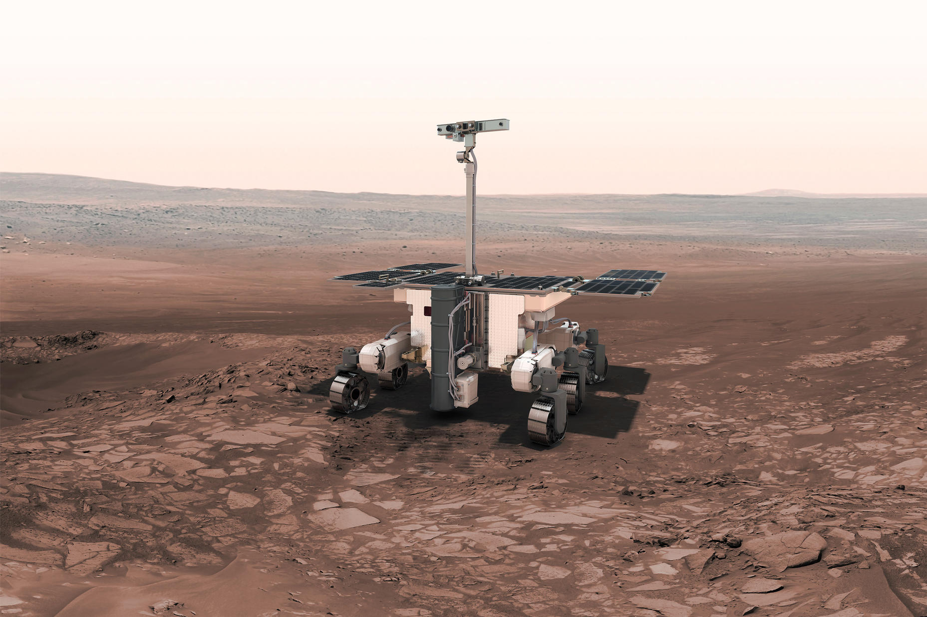 ESA's ExoMars Rover provides key mission capabilities: surface mobility, subsurface drilling and automatic sample collection, processing, and distribution to instruments.