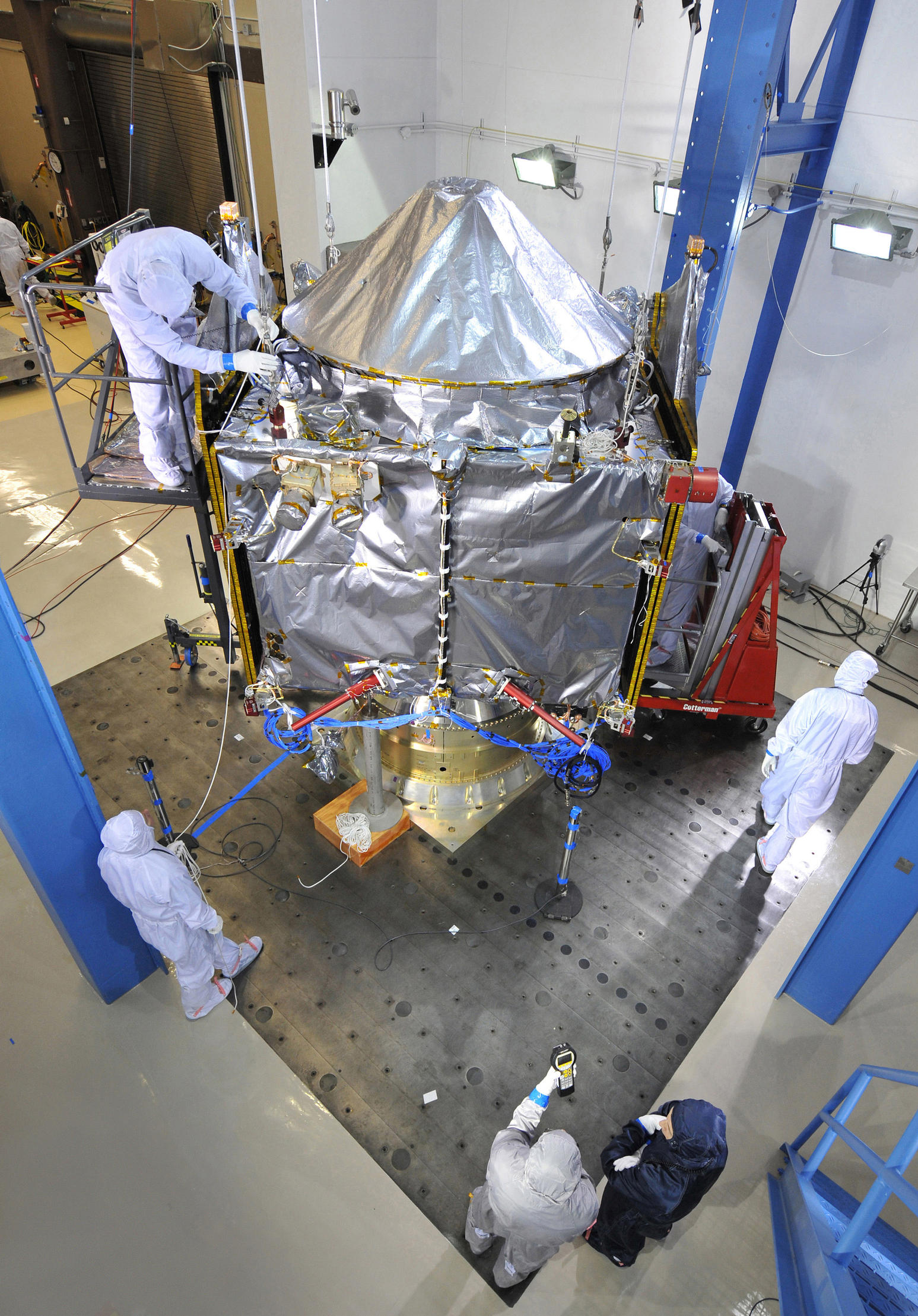NASA's MAVEN spacecraft underwent acoustics testing on Feb. 13, 2013 at Lockheed Martin Space Systems' Reverberant Acoustic Laboratory.