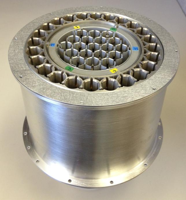 A device similar to this one would potentially be placed on the Mars 2020 rover to cache collected rock core samples for a future potential return to Earth.