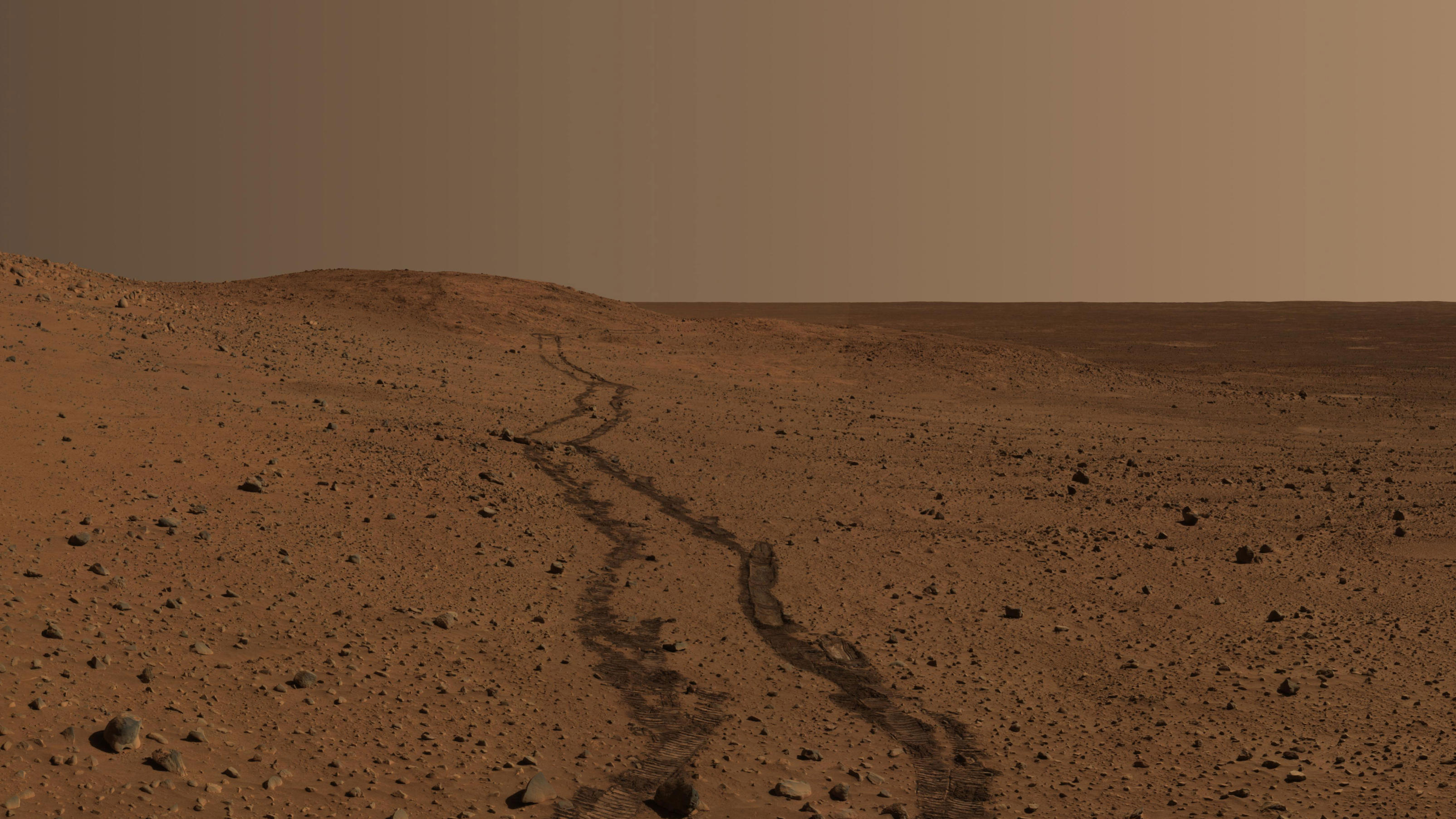 NASA's Mars Exploration Rover Spirit took this image of the region near "Husband Hill."