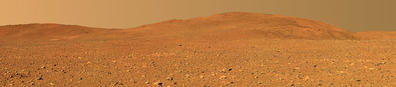 This image from the panoramic camera on NASA's Mars Exploration Rover Spirit shows a forward-looking view of a portion of the "Columbia Hills."
