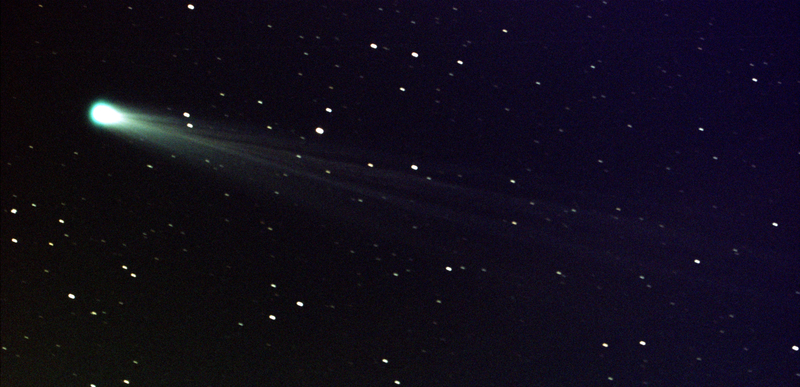 Comets are giant snowballs in space made of ice, frozen gases, rocks, and dust.