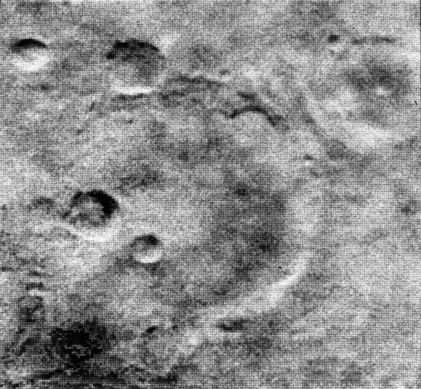 The Mariner 4 spacecrafts first images of a crater named "Mariner."