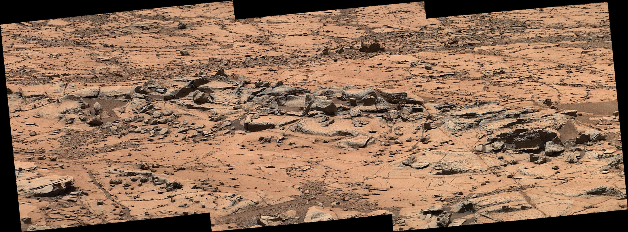 Erosion Resistance at 'Pink Cliffs' at Base of Martian Mount Sharp