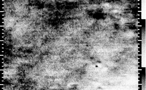 Mariner 4 image showing an area on the western border of Amazonis Planitia.