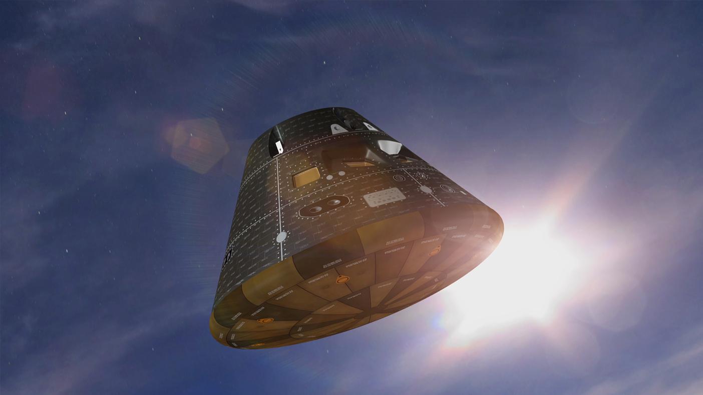 This image is an artist's concept of NASA's Orion Exploration Flight Test.