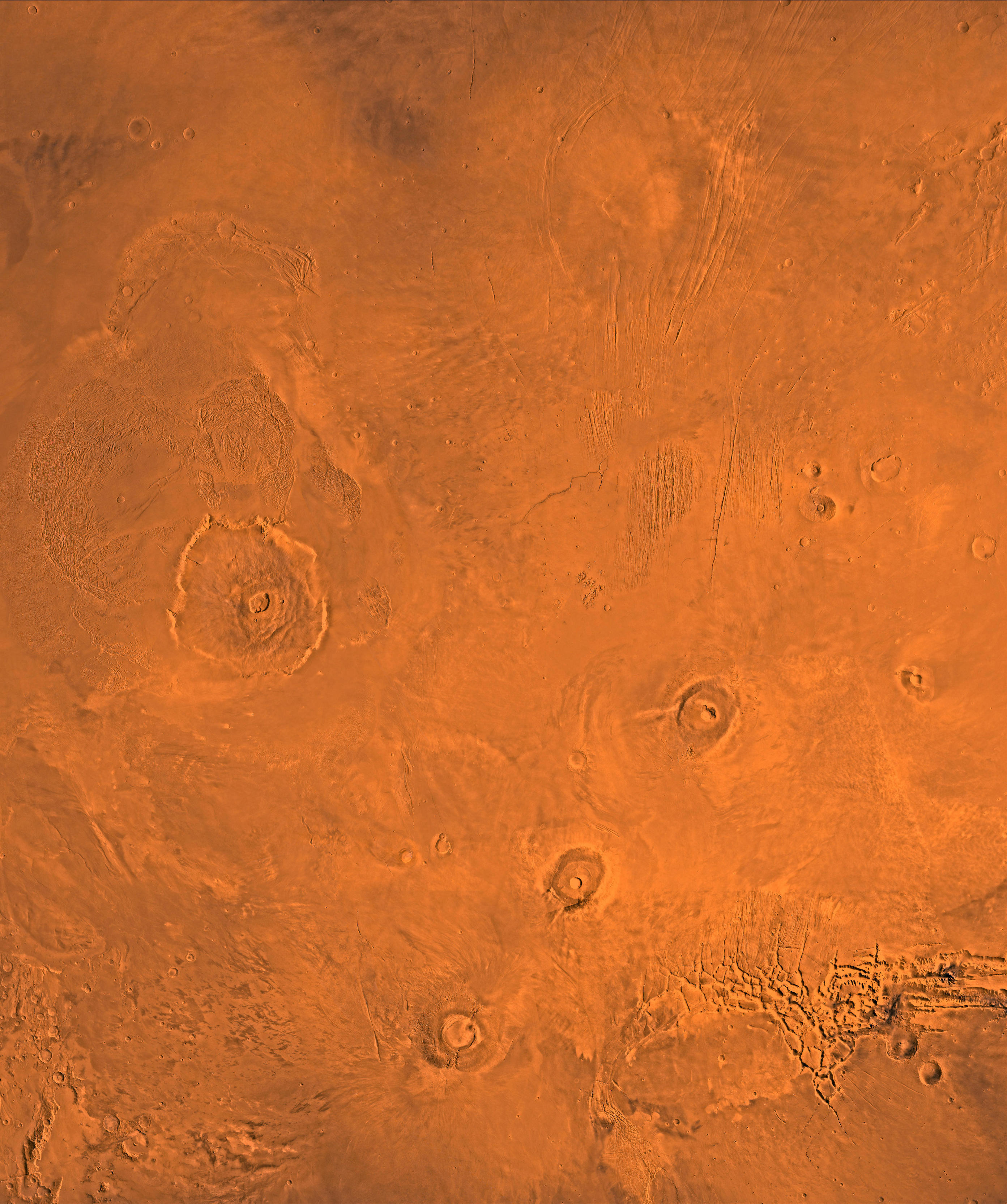 This is a close-up image of the Tharsis volcano.