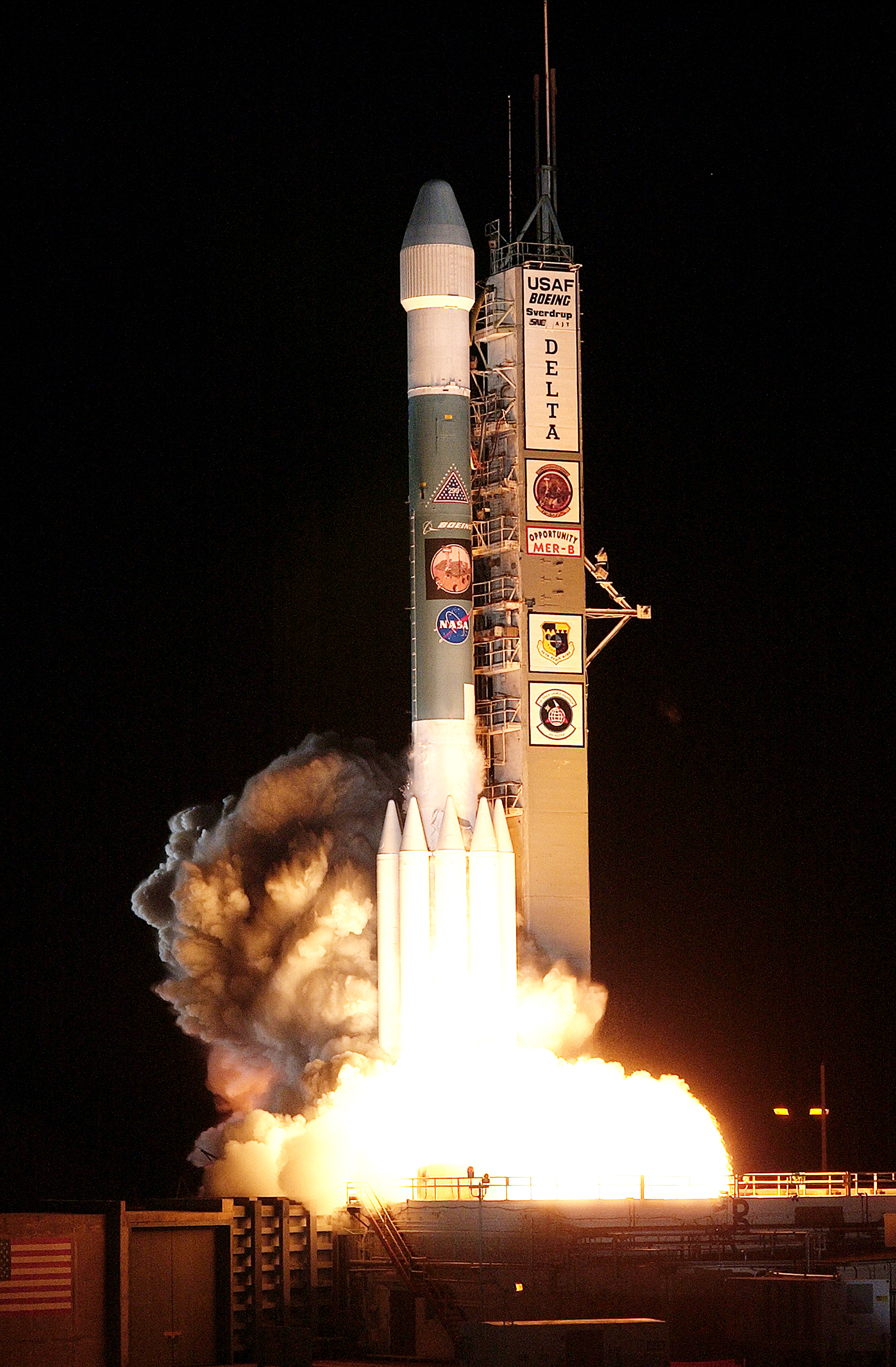 The second Mars Exploration Rover, Opportunity, was the first NASA mission lifted on what is referred to as a Delta II "heavy" rocket.