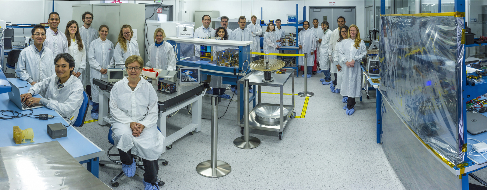 JPL's Integrated CubeSat Development Laboratory is 1,250 square feet of pristine tabletops and freshly scrubbed air dedicated to the manufacture and testing of CubeSat spacecraft. Four different CubeSat mission teams can utilize the clean room at the same time.