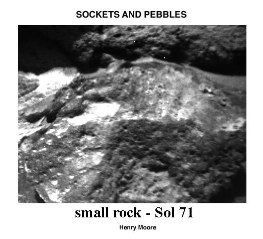 This 1997 close-up from NASA's Mars Pathfinder Sojourner rover is of a small rock shows that weathering has etched-out pebbles to produce sockets. In the image, sunlight is coming from the upper left.
