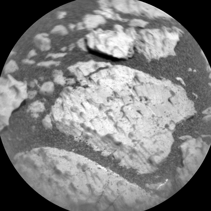 Close-up of the drill site "Glasgow" on Mars