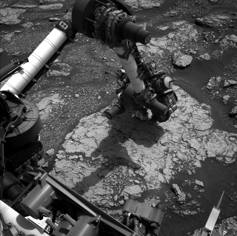 Part of Curiosity's arm on the surface of Mars