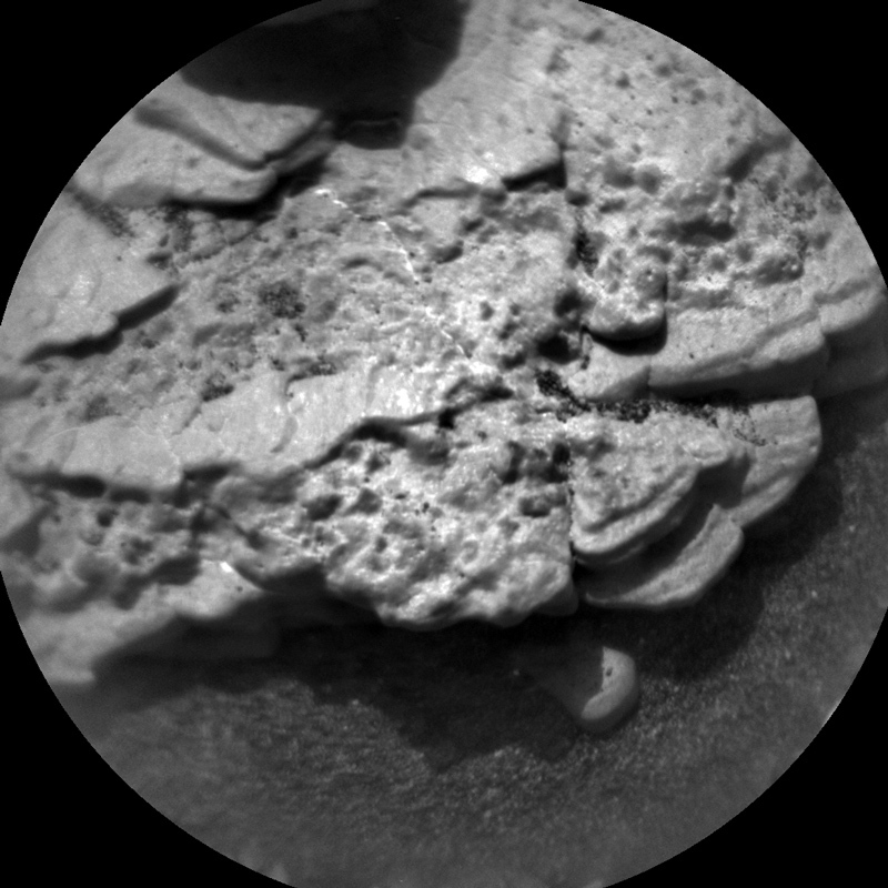 A rover's wheel on Mars