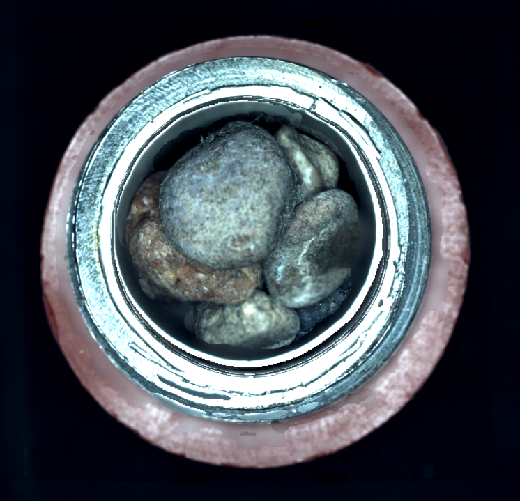 This is the top-down view into a sample tube is the type of image CacheCam provides to the Mars 2020 team.