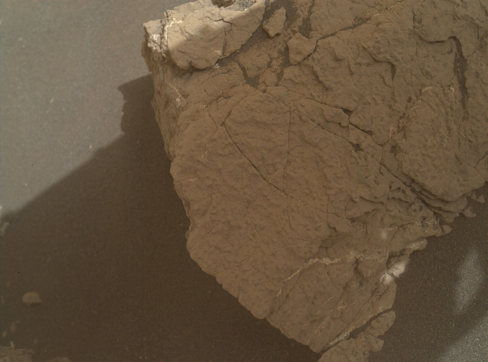A color image of Mars taken by the Mars Hand Lens Imager on NASA's Curiosity.