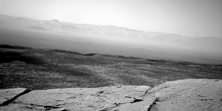 A black and white view of Mars